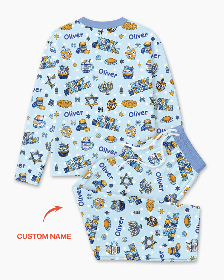 Custom Name Jewish Holiday Bamboo Men's Pajama Set