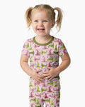 Pink Witch Hat Halloween Bamboo Two Piece Short Sleeve Pajama Set