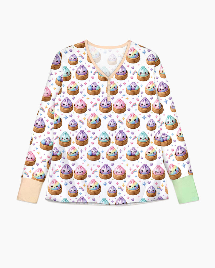 Cute Glitter Dumpling Bamboo Women Pajama Set
