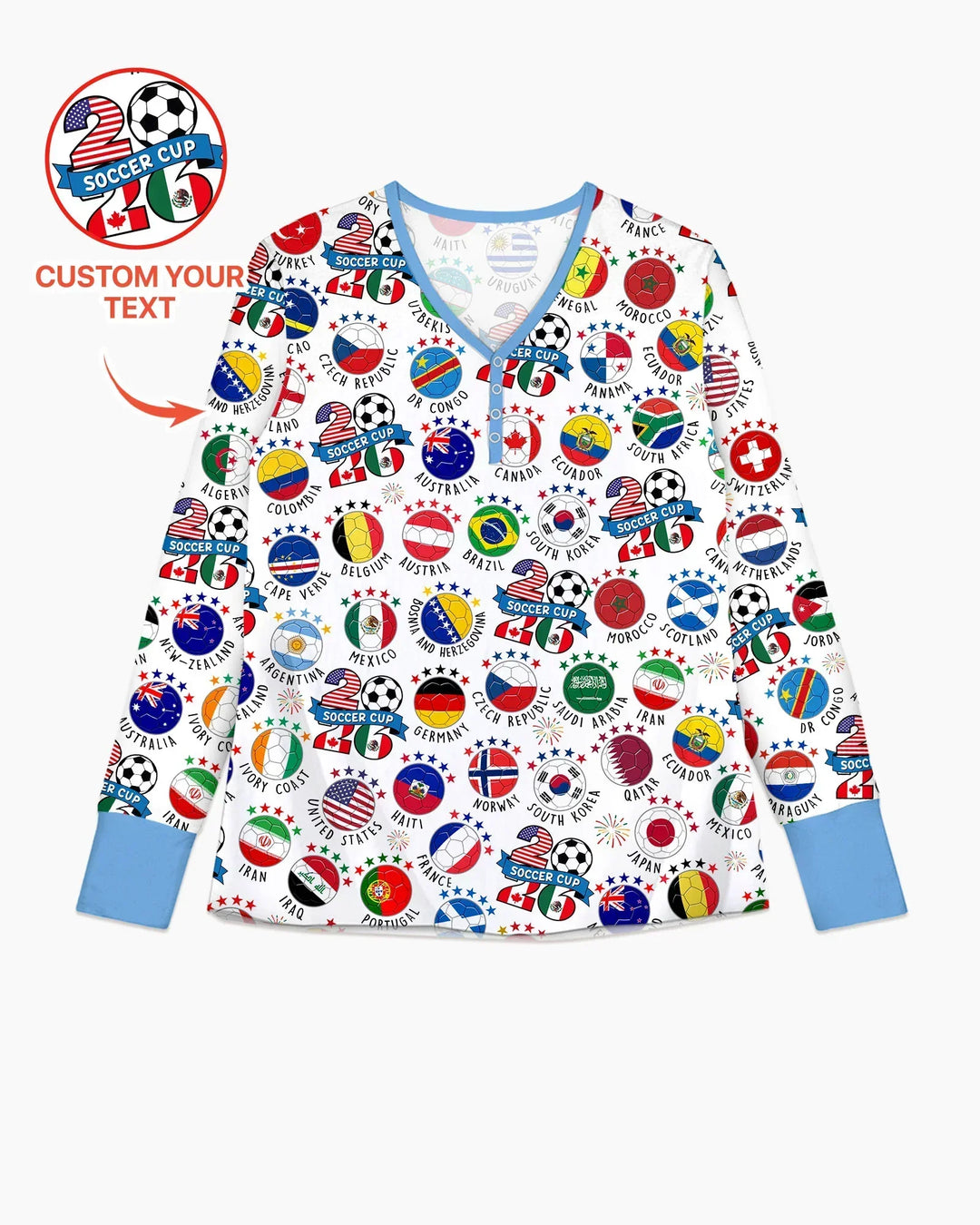 The World Plays Here 2026 Soccer Tour Bamboo Women Pajama Set