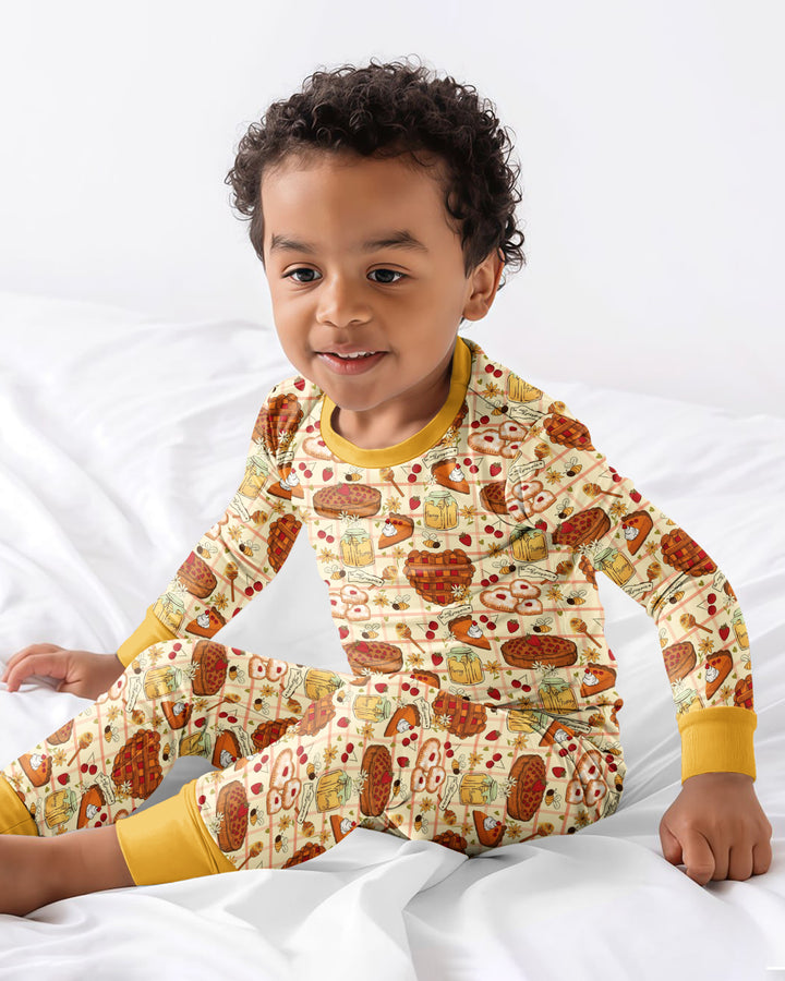 Harvest Pie Picnic Bamboo Two Piece Long Sleeve Pajama Set