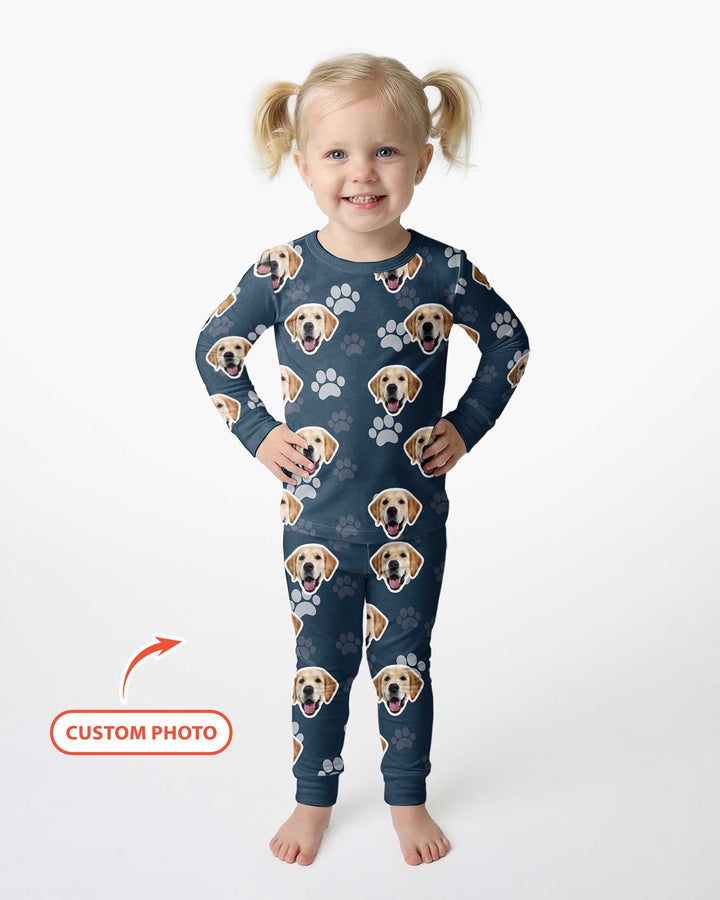 Personalized Dog & Cat Photo Bamboo Two Piece Long Sleeve Pajama Set