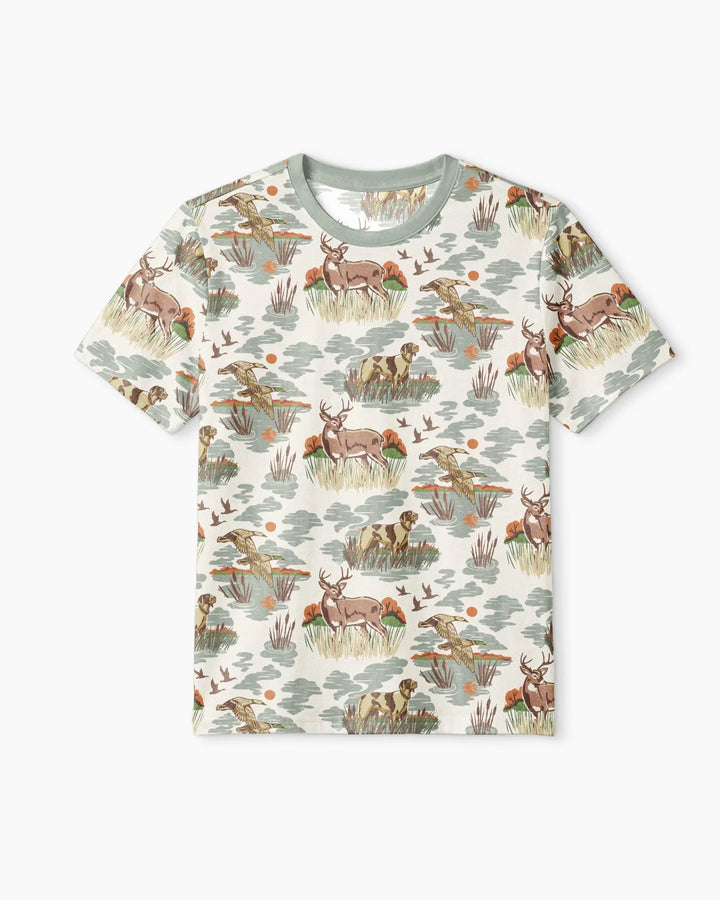 Vintage Hunting Season Daddy& Me Matching Bamboo Men Short Sleeve Short Pajama Set