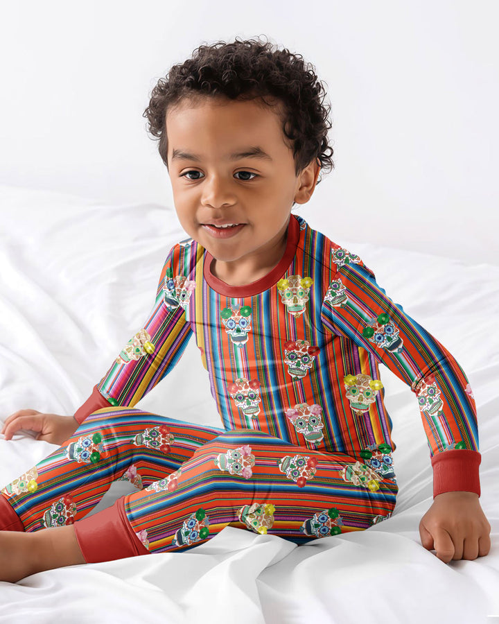Day of the Dead Vintage Bamboo Two Piece Long Sleeve Pajama Set