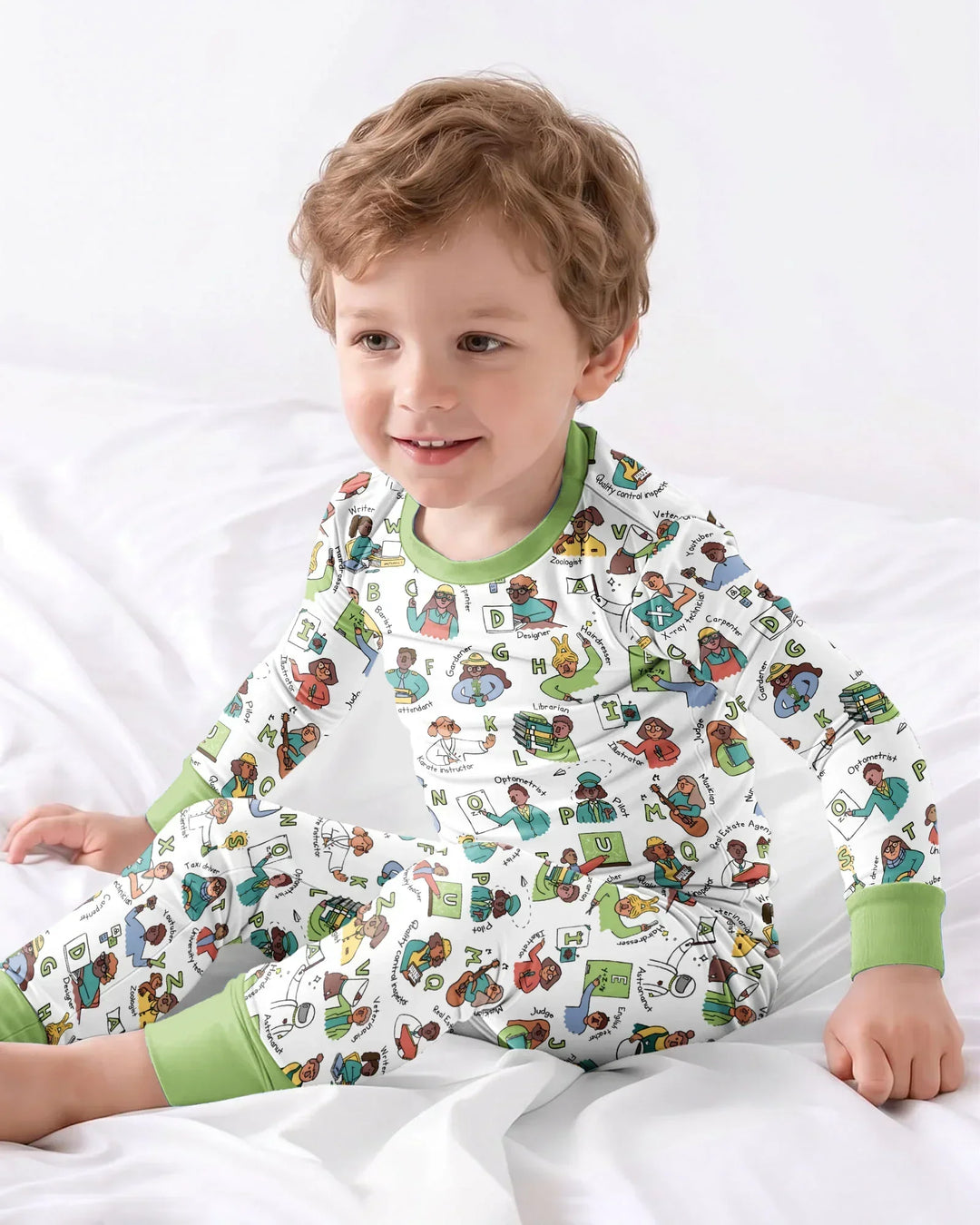 Jobs Alphabet Bamboo Two Piece Long Sleeve Pajama Set