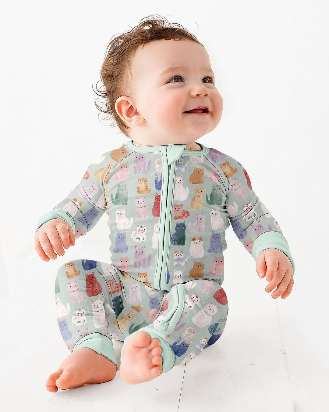 Enchanted Happy Kitty Family Matching Bamboo Convertible Zippy
