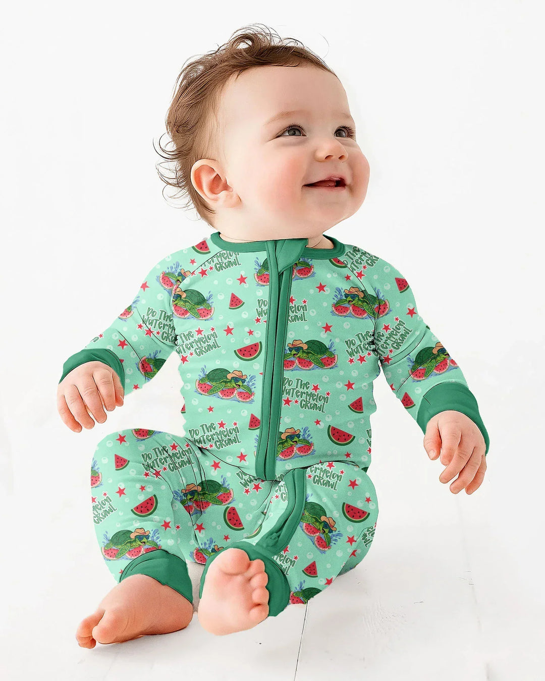Watermelon Turtle Family Matching Bamboo Convertible Zippy