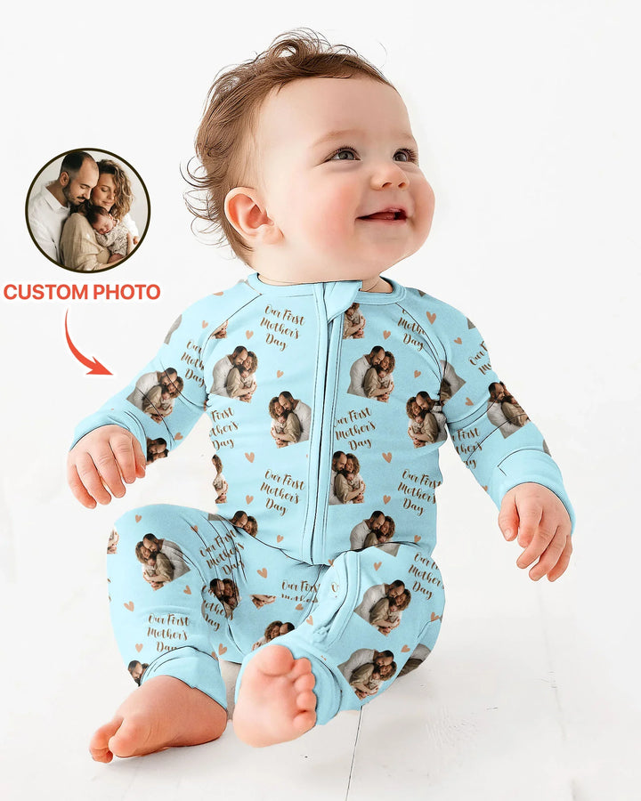 Custom Photo Our First as Parents Bamboo Convertible Zippy