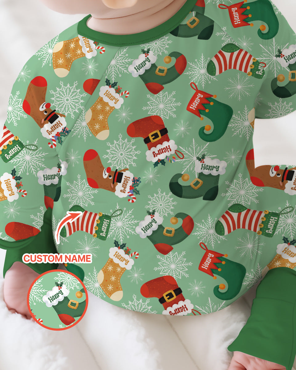 Personalize Christmas Crew Family Matching  Bamboo Convertible Zippy