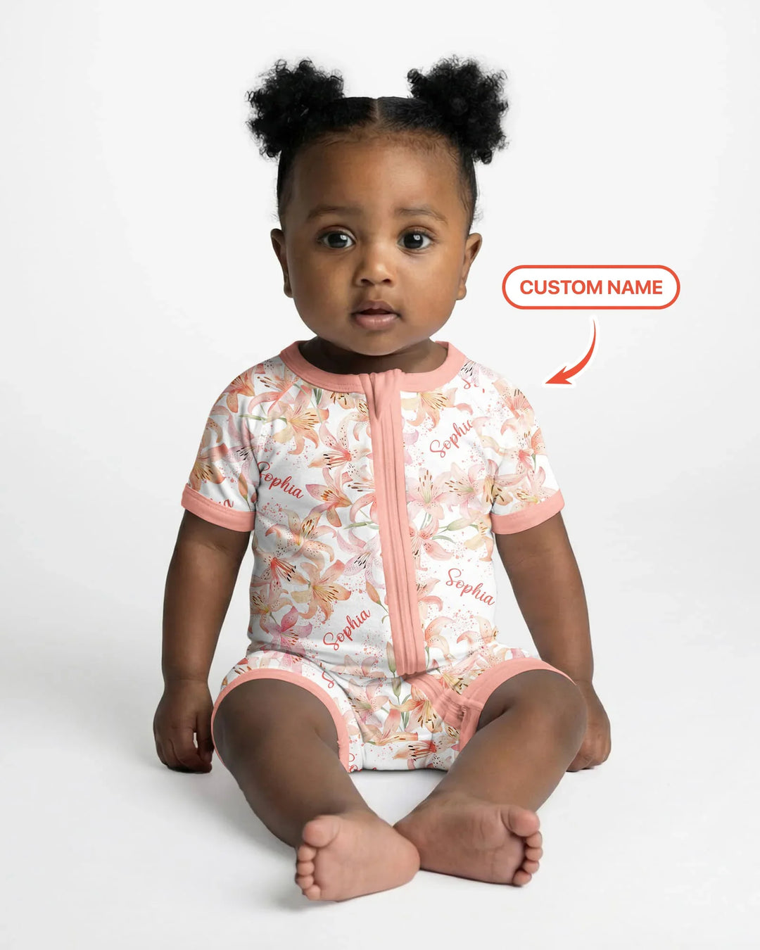 Custom Name Birth Month Flowers Bamboo Shorty Zippy
