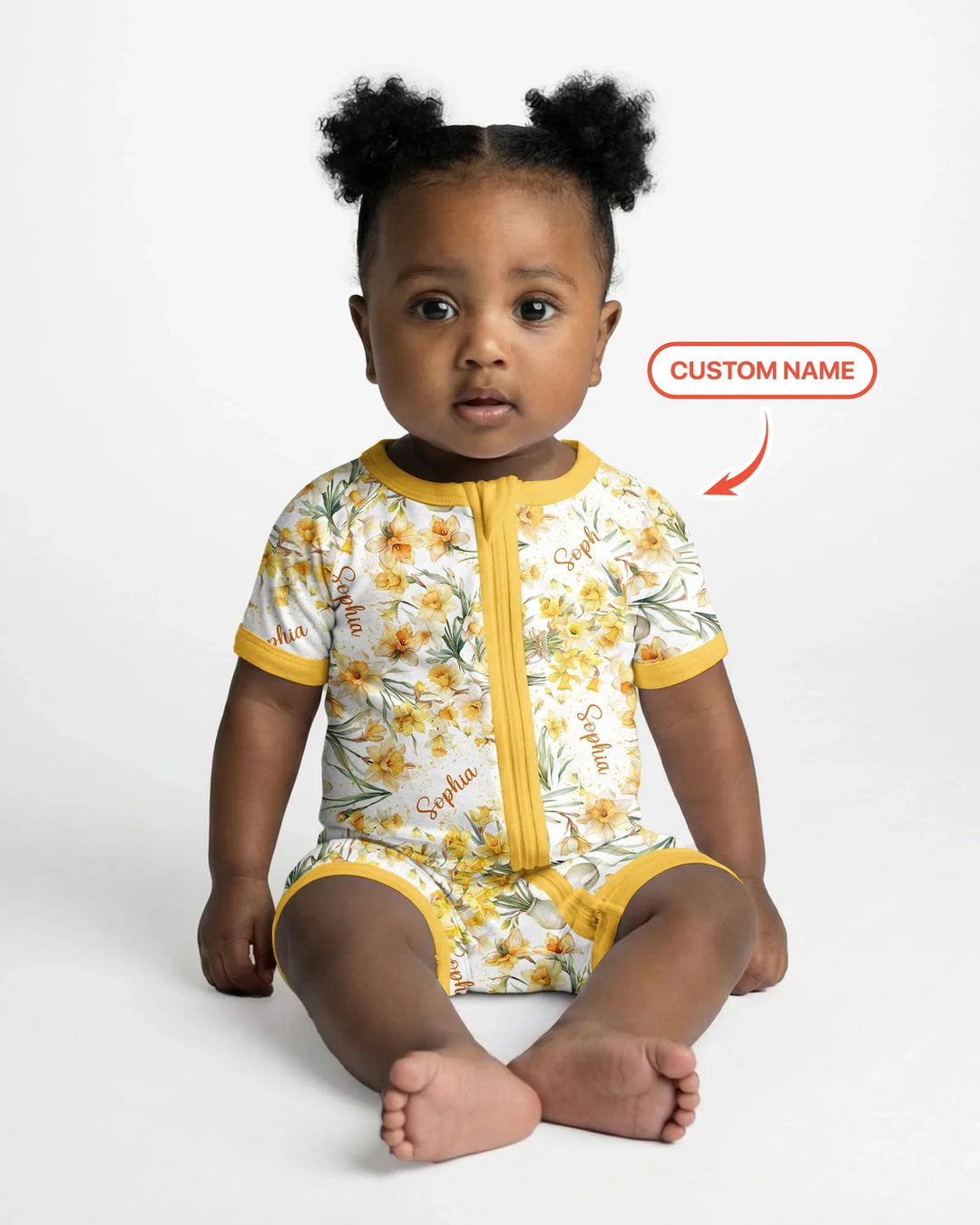 Custom Name Birth Month Flowers Bamboo Shorty Zippy