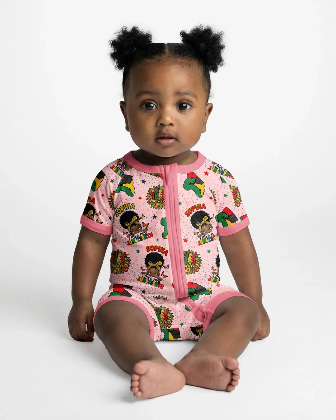 Custom Name Little Miss Juneteenth Bamboo Shorty Zippy