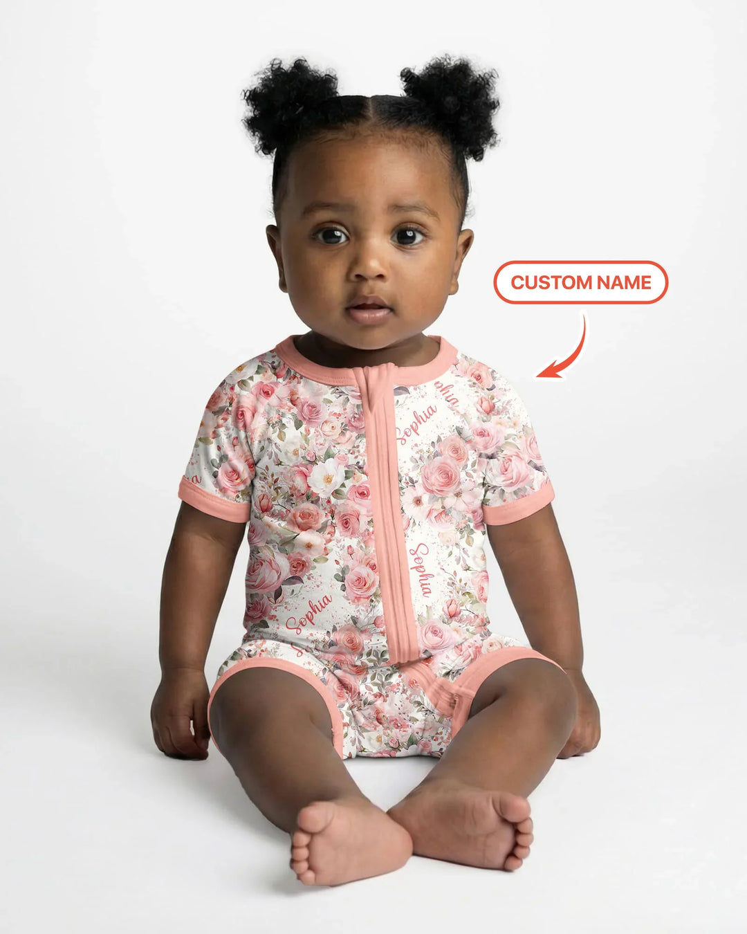 Custom Name Birth Month Flowers Bamboo Shorty Zippy