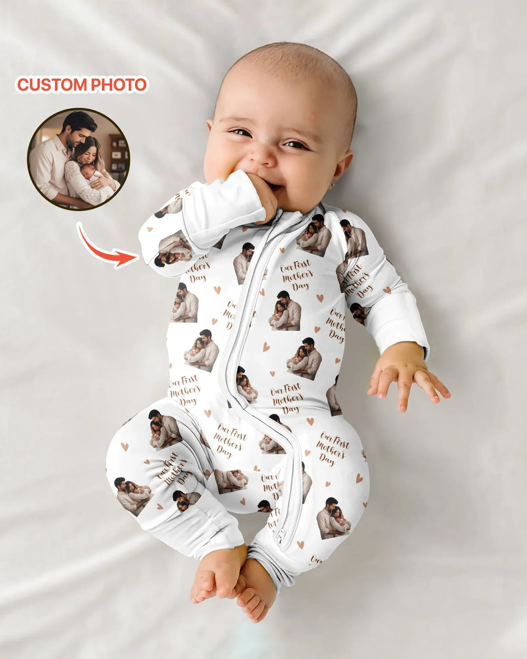 Custom Photo Our First as Parents Bamboo Convertible Zippy