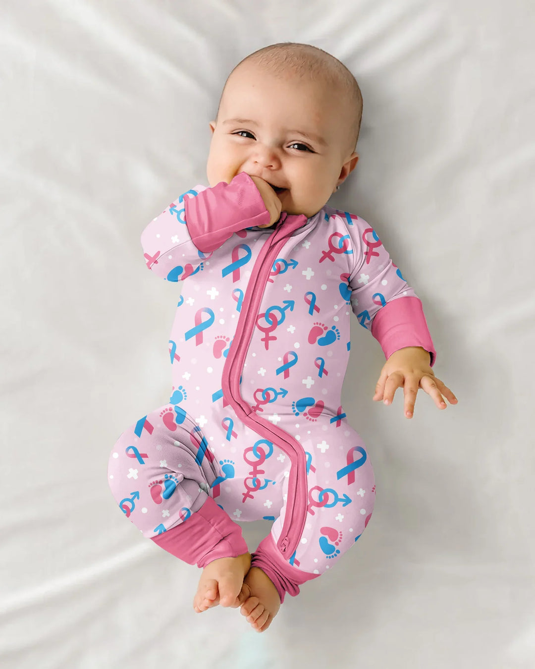 Infertility Awareness Blue and Pink Bamboo Convertible Zippy