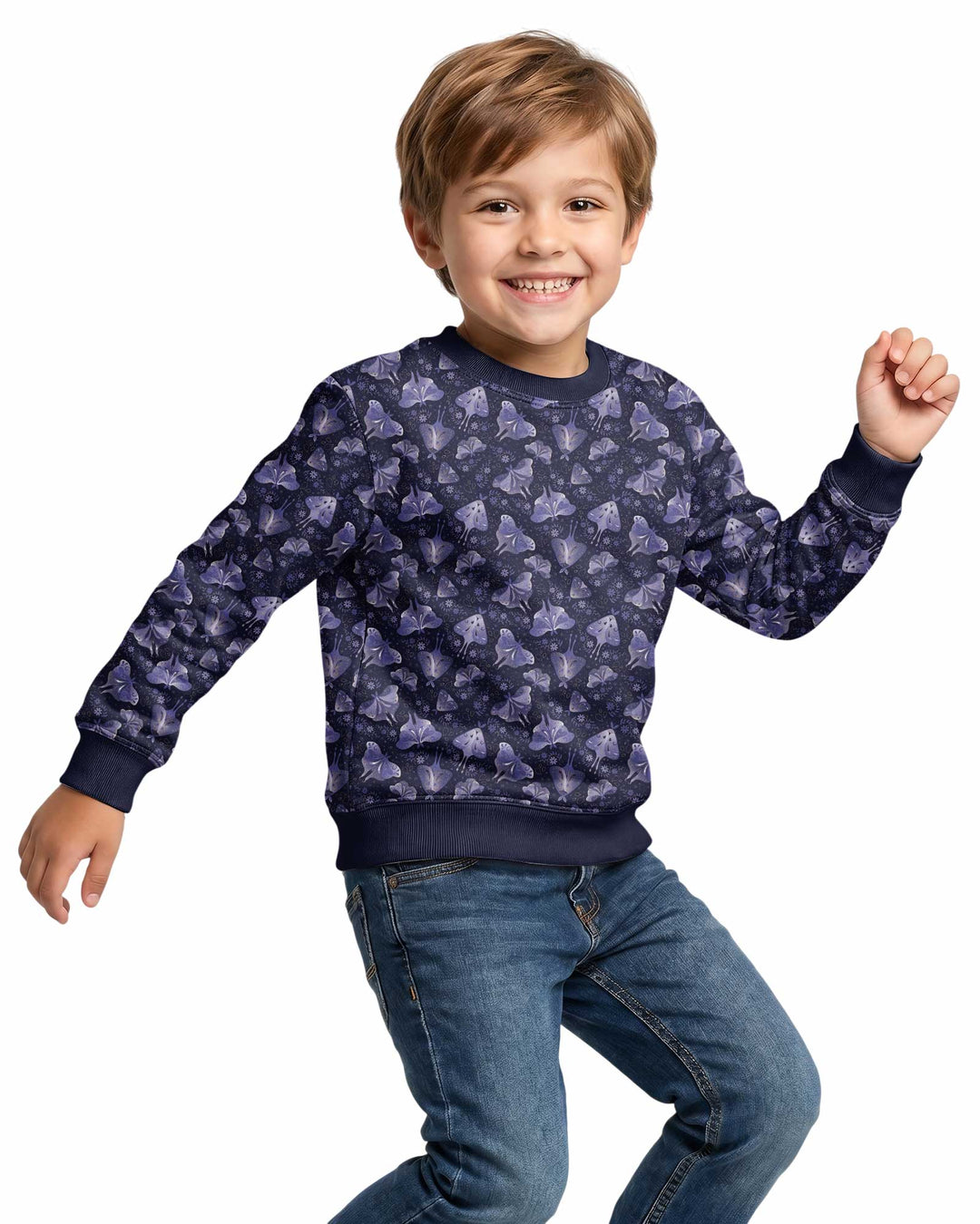 Very Peri Moths Bamboo Crewneck Sweatshirt