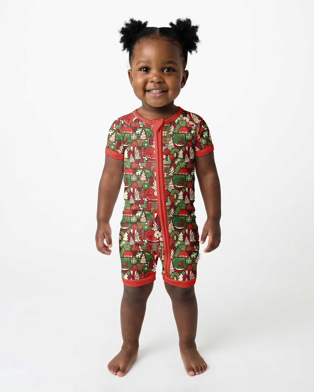 Christmas Time Mosaic Bamboo Shorty Zippy