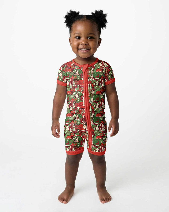 Christmas Time Mosaic Bamboo Shorty Zippy