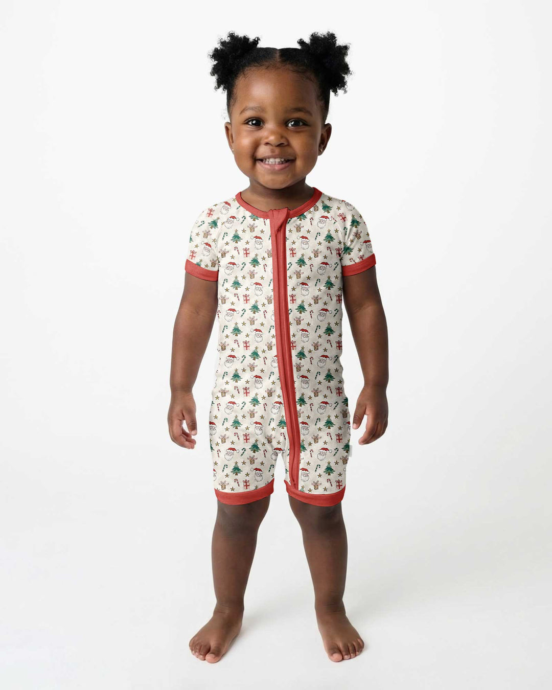 Snowy Santa Bamboo Shorty Zippy