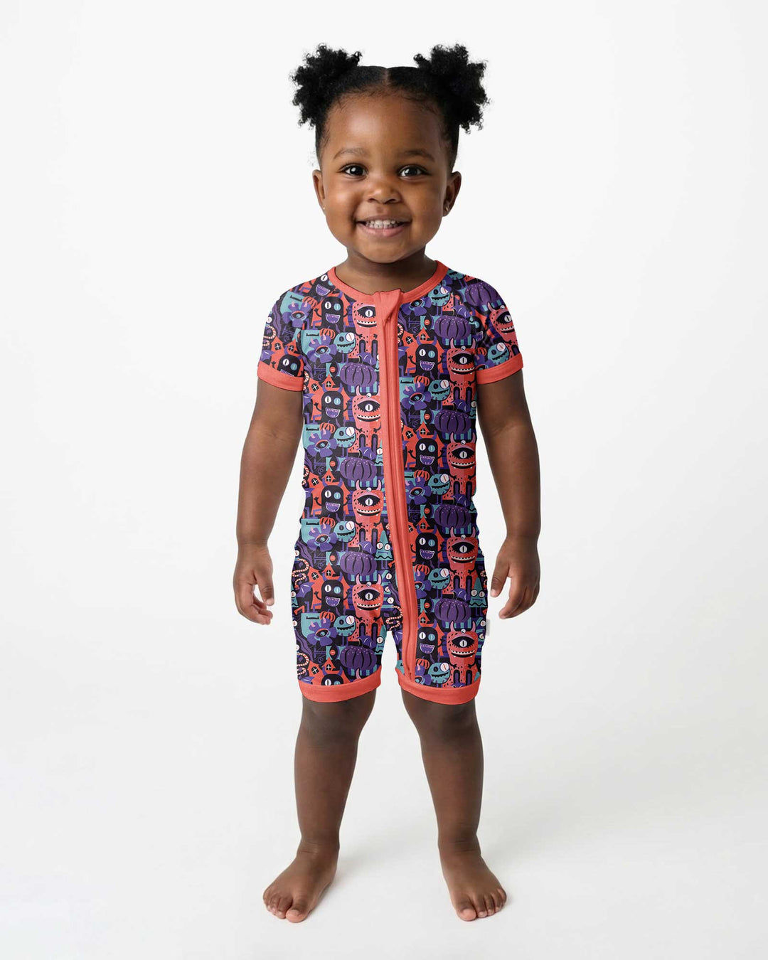 Halloween Multi Eyed Monsters Bamboo Shorty Zippy