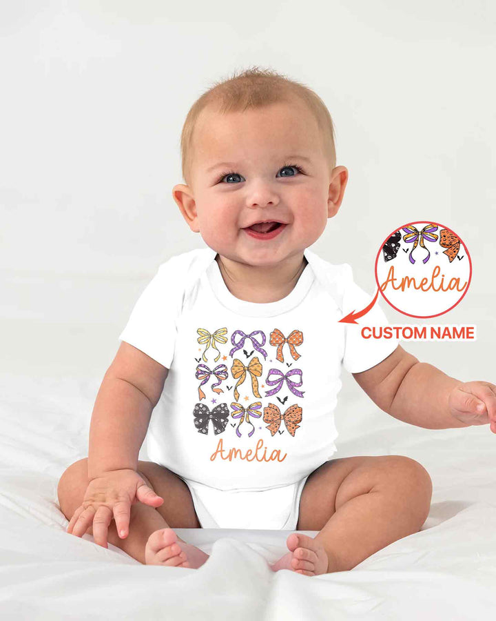Personalized Halloween Ribbon Bamboo Bodysuit