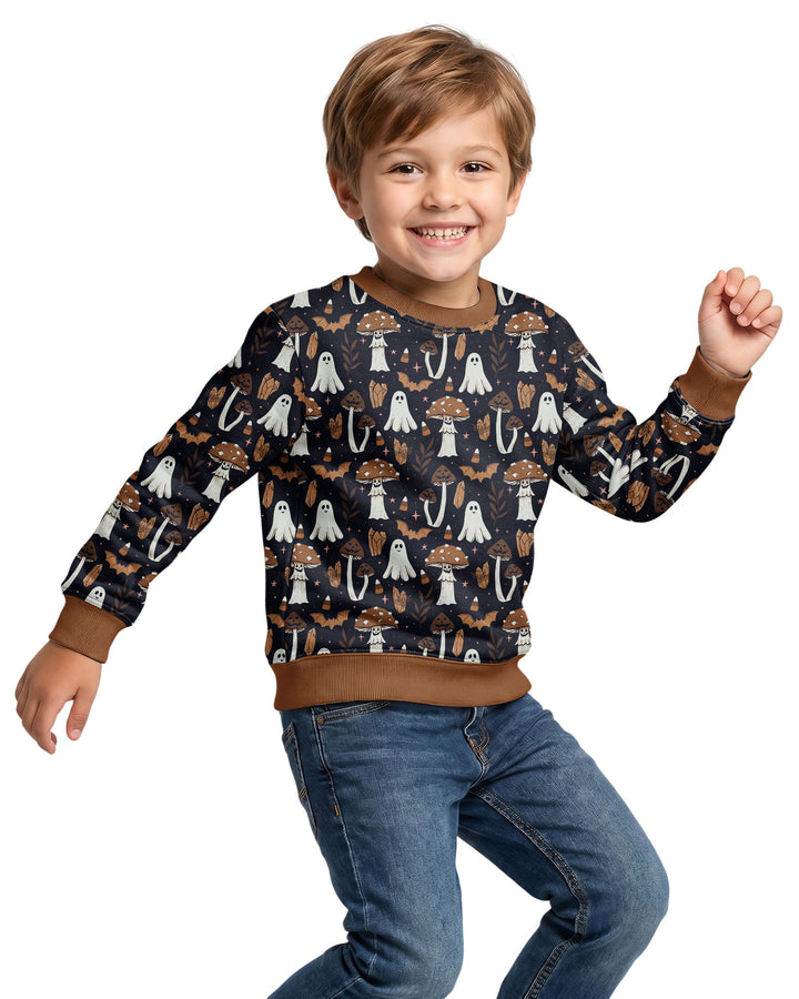 Retro Halloween Whimsy Bamboo Crewneck Sweatshirt