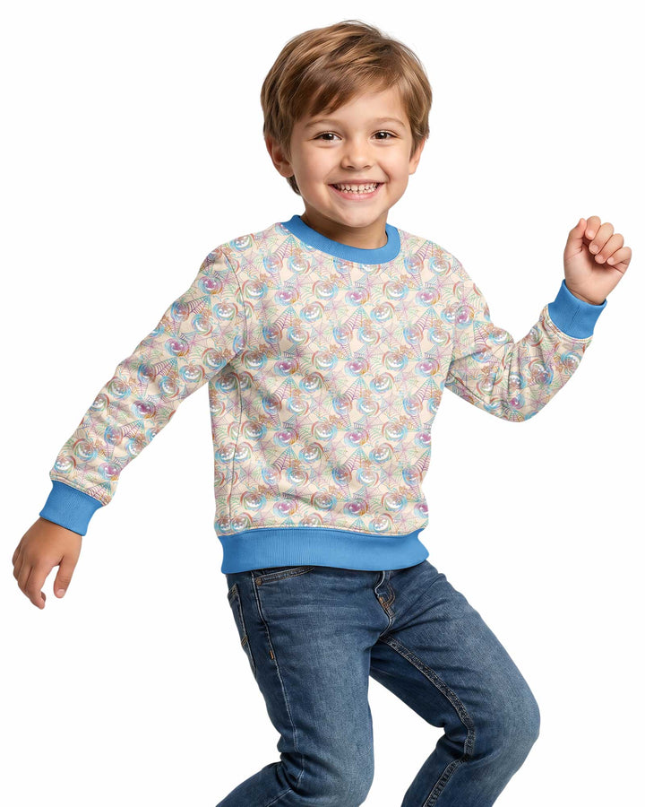 Pastel Halloween Jack O Lanterns Bamboo Crewneck Sweatshirt