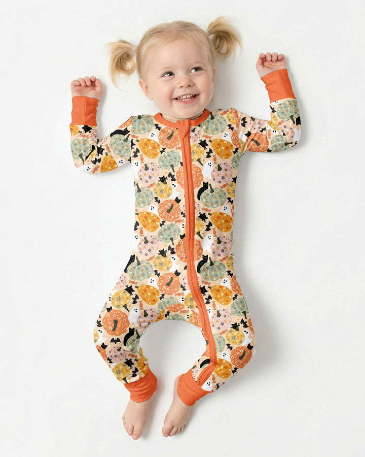 Floral Pumpkin Ghost Halloween Bamboo Convertible Zippy