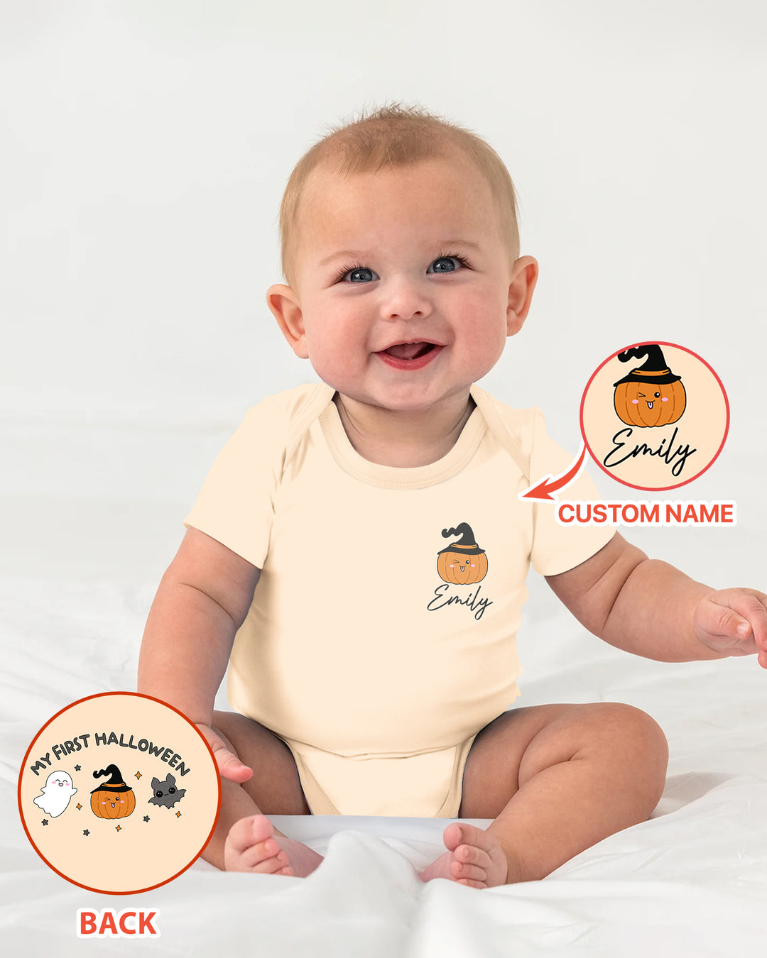 Personalized My First Halloween Ghost Bamboo Bodysuit