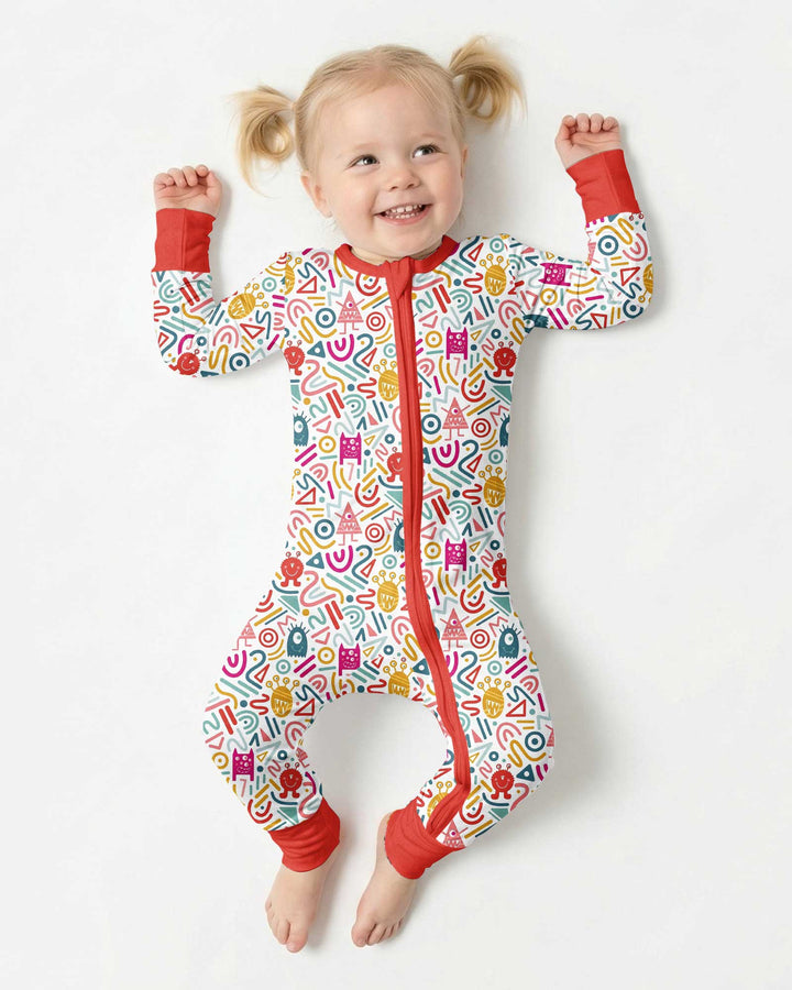 Rainbow Monster Party Bamboo Convertible Zippy