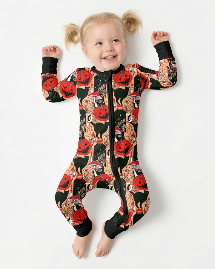 Black Cat And Pumpkin Halloween Bamboo Convertible Zippy