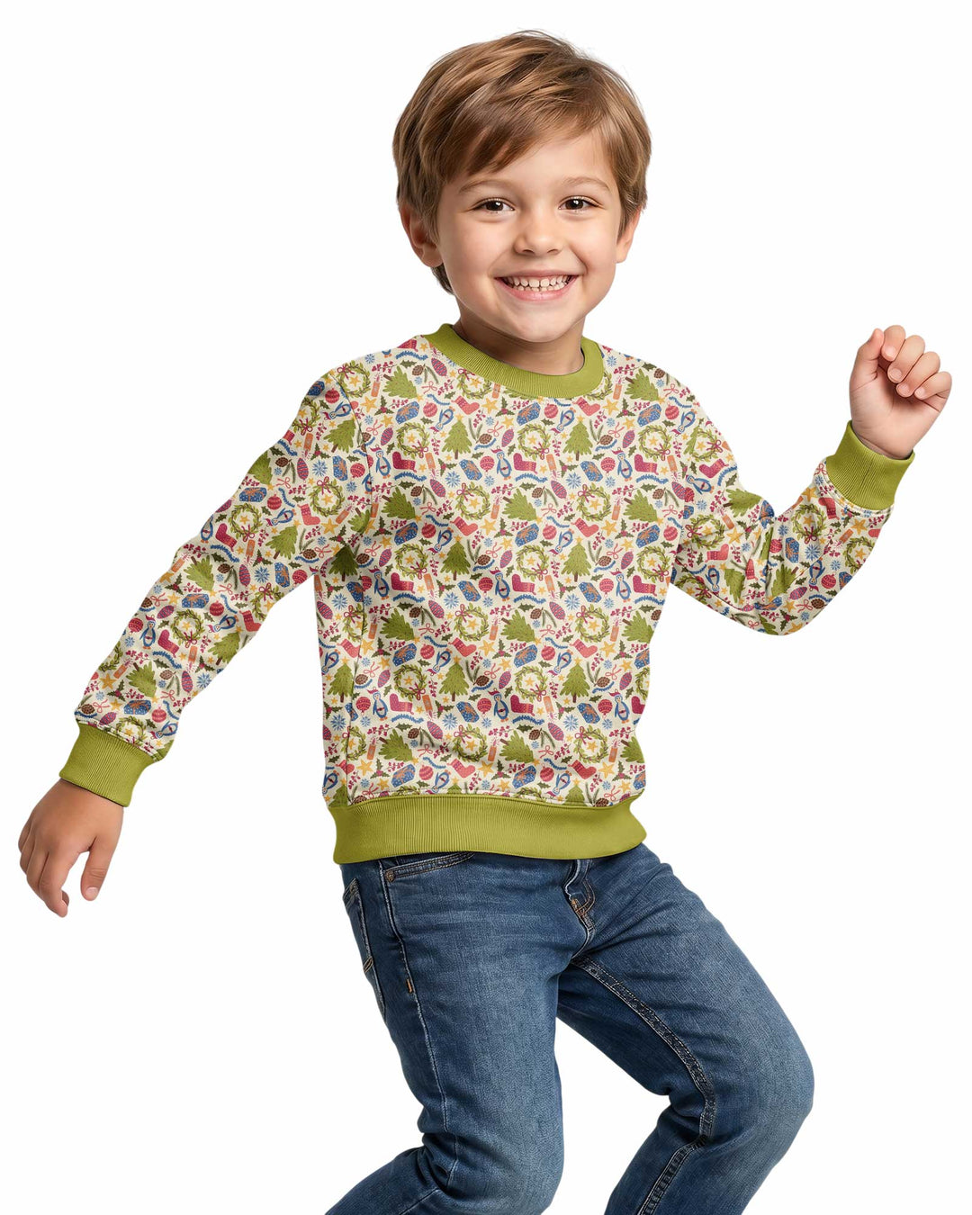 All Over Christmas Fun Bamboo Crewneck Sweatshirt