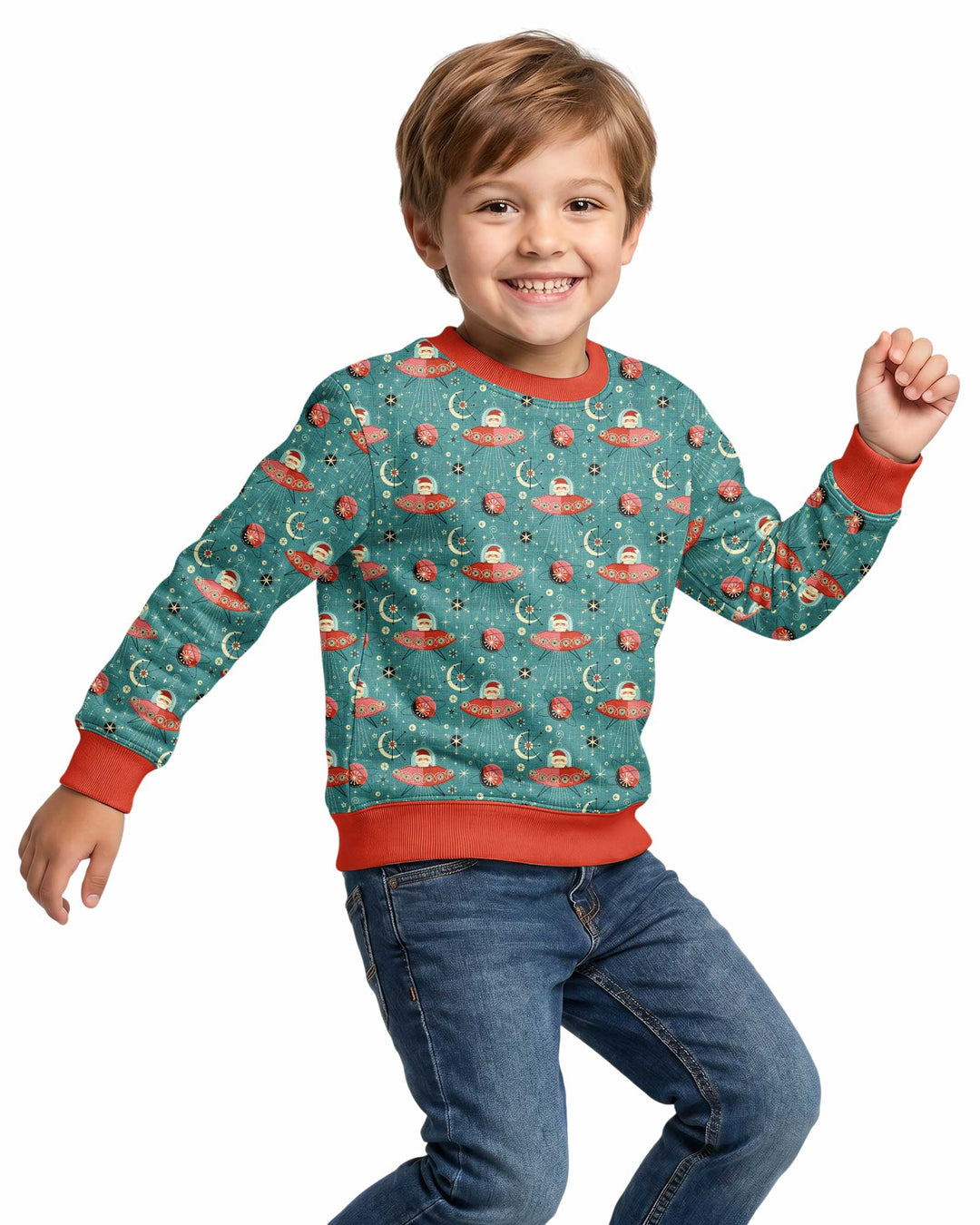 Atomic Santas in Space Bamboo Crewneck Sweatshirt