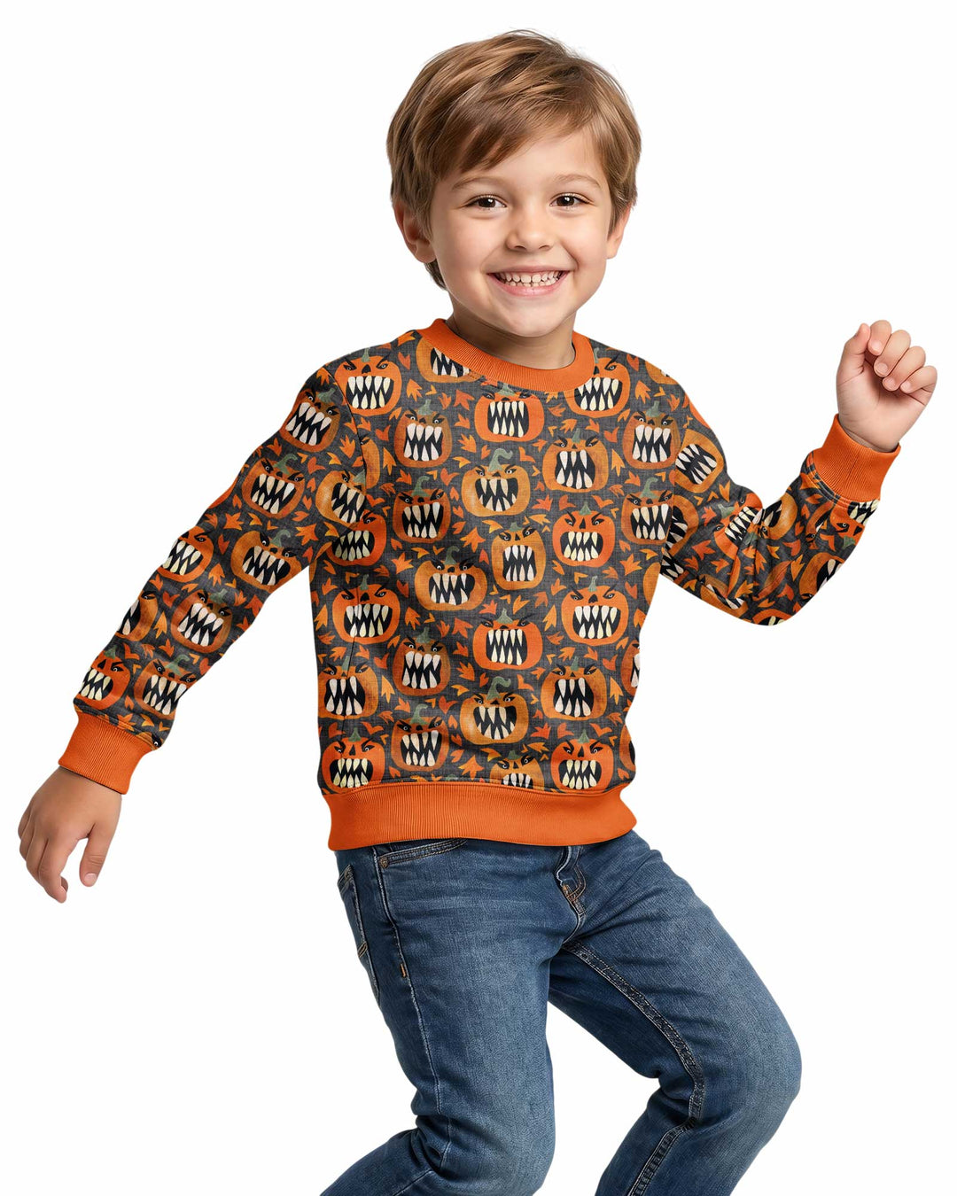 Pumpkin Monsters Bamboo Crewneck Sweatshirt