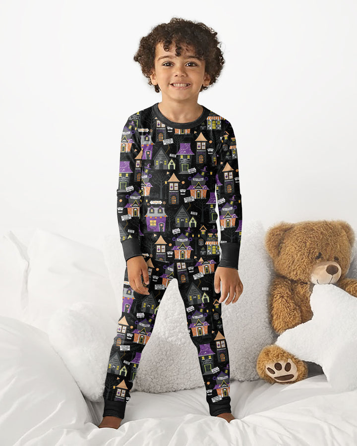 Halloween Hometown Bamboo Two Piece Long Sleeve Pajama Set