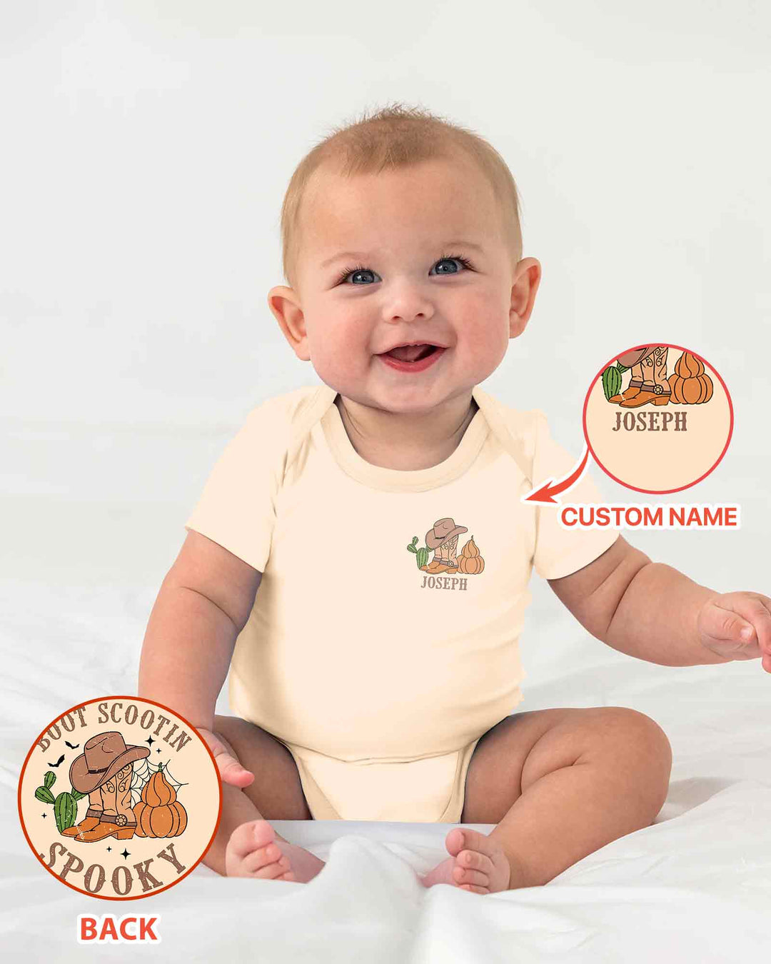 Personalized Spooky Cowboy Cowgirl Bamboo Bodysuit
