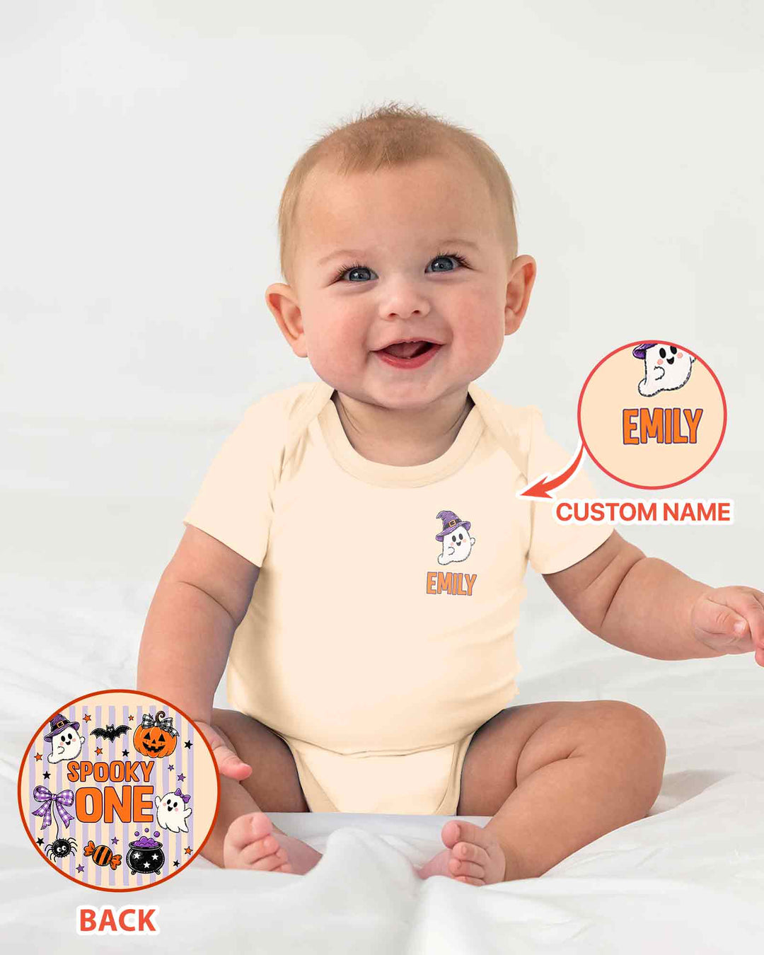 Personalized My First Halloween Baby Ghost Bamboo Bodysuit