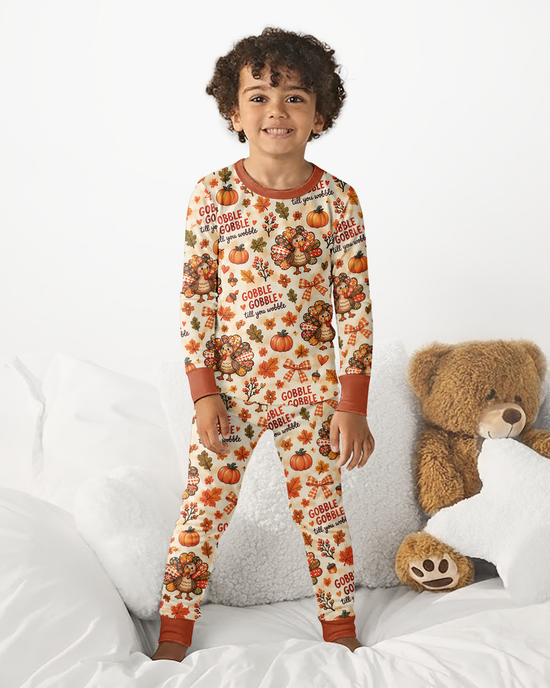 Gobble Gobble Till You Wobble Bamboo Two Piece Long Sleeve Pajama Set