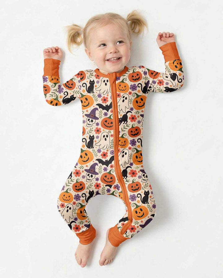 Spooky Halloween Floral Delight Bamboo Convertible Zippy