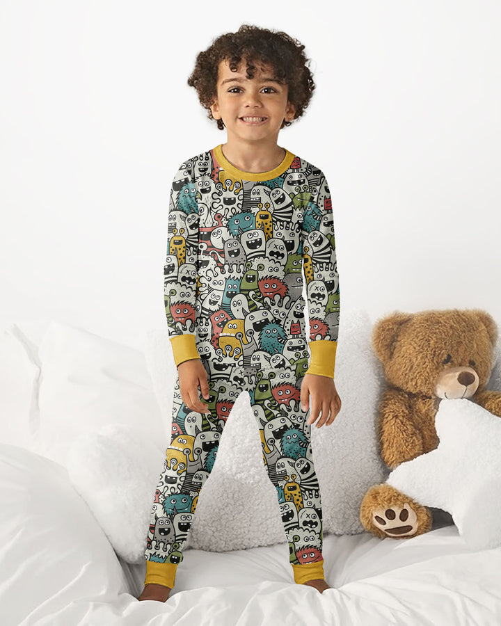 Monsters And Friends Bamboo Two Piece Long Sleeve Pajama Set