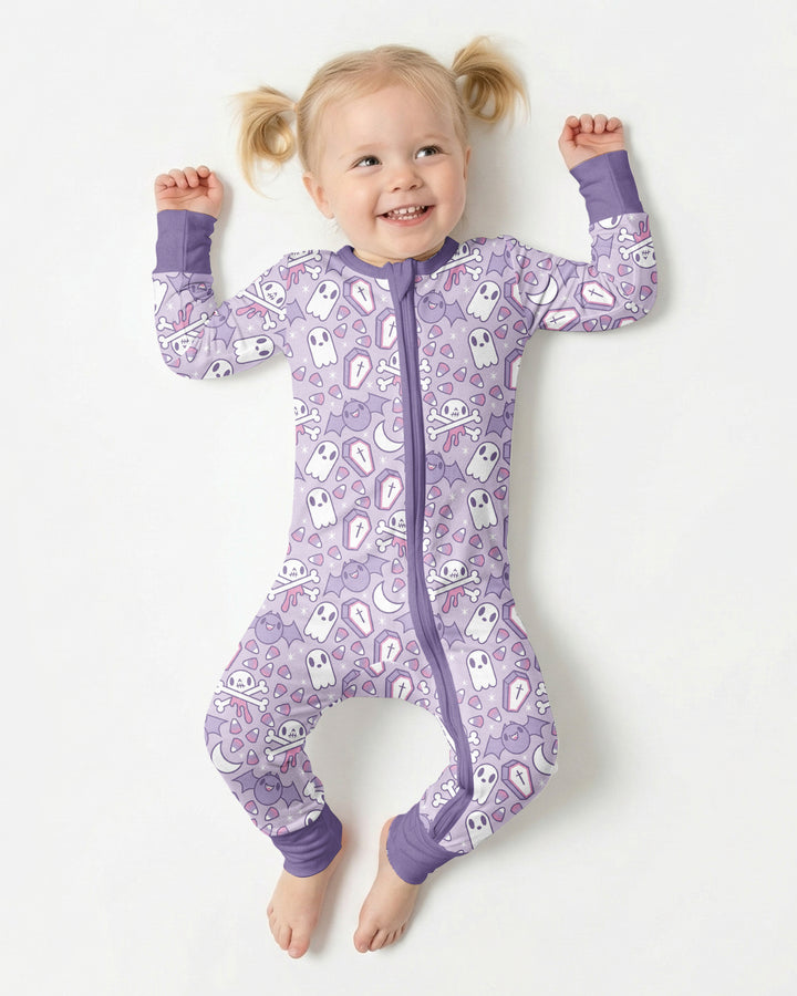Cute Ghost Halloween Pastel Purple Spooky Bamboo Convertible Zippy