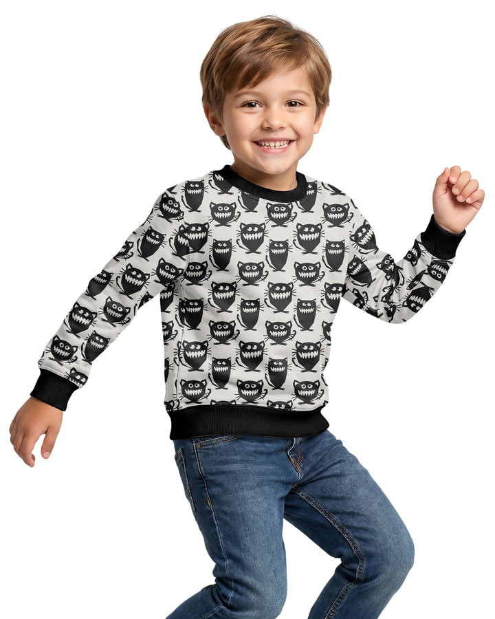 Halloween Monster Cats Bamboo Crewneck Sweatshirt