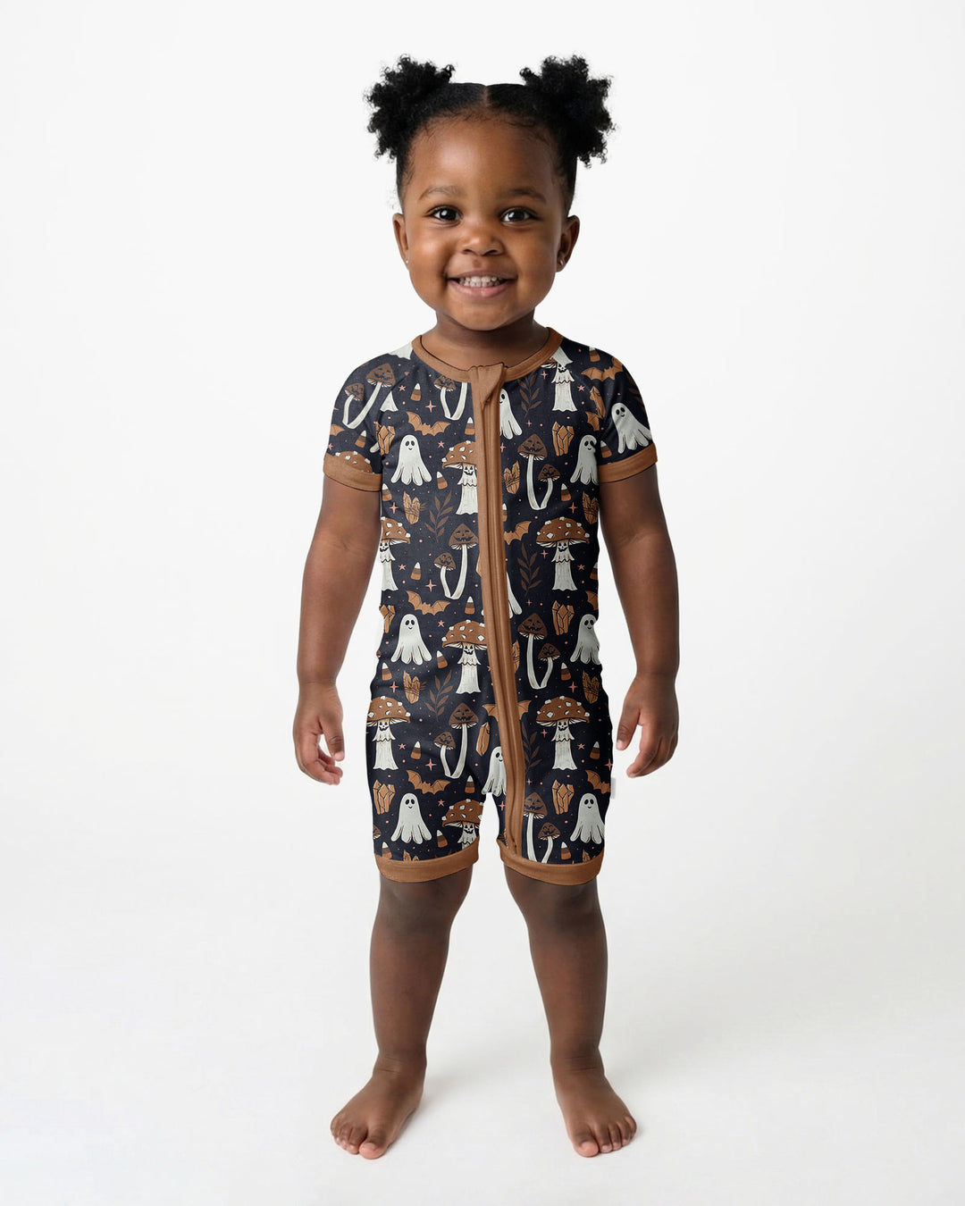 Retro Halloween Whimsy Bamboo Shorty Zippy