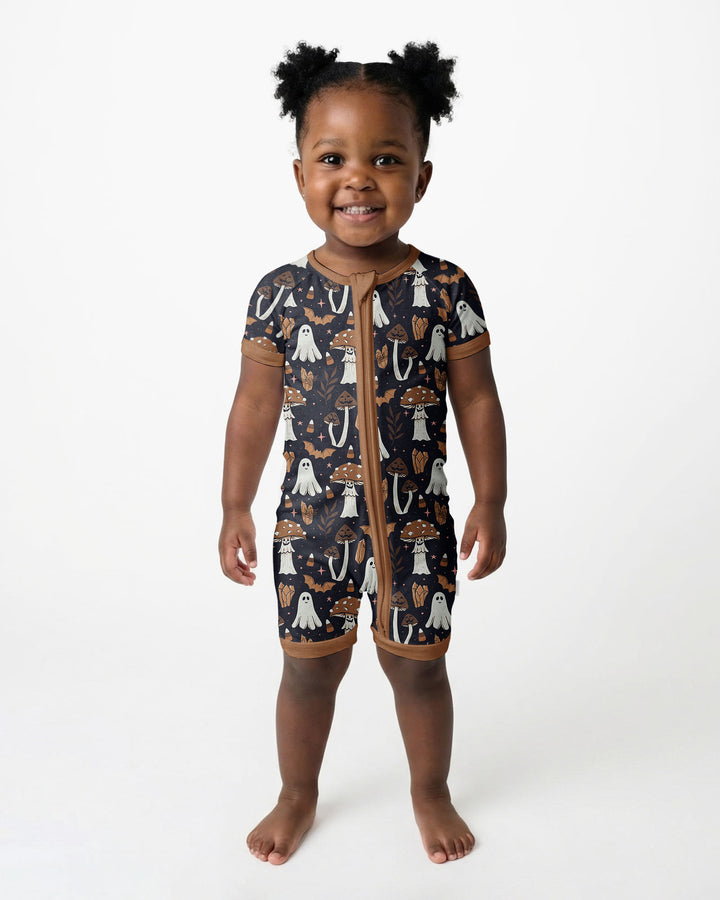Retro Halloween Whimsy Bamboo Shorty Zippy