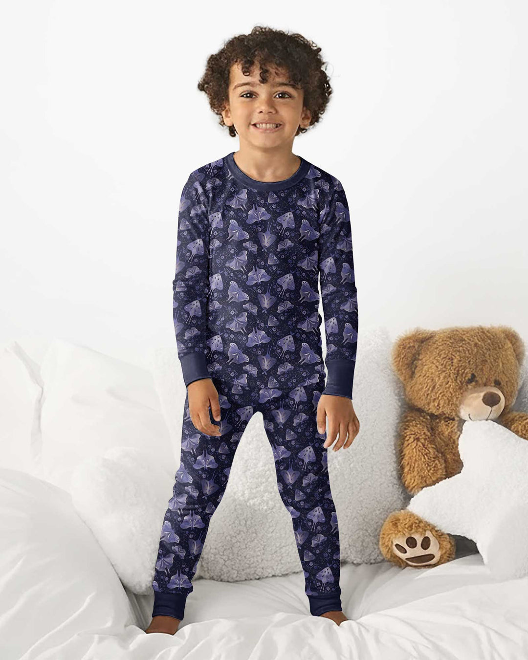 Very Peri Moths Bamboo Two Piece Long Sleeve Pajama Set