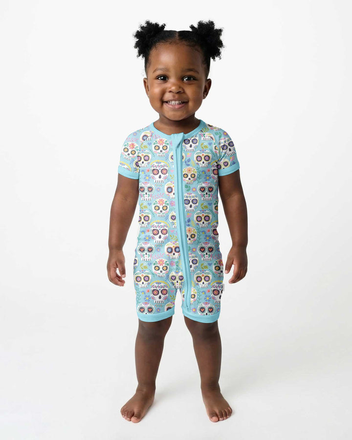 Floral Skull Bamboo Shorty Zippy