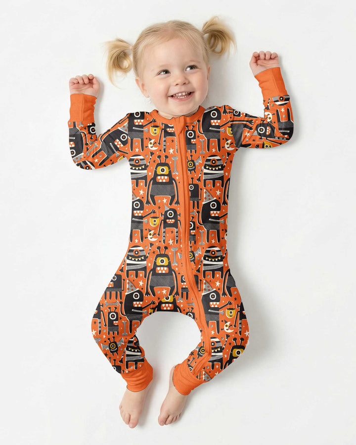 Mid Century Halloween Monster Toss Bamboo Convertible Zippy
