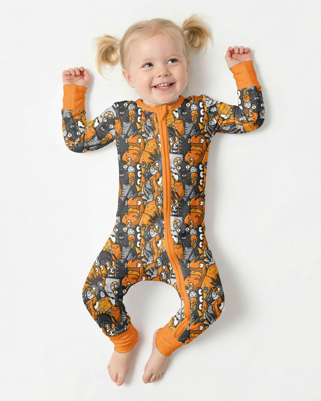 Colorful Doodle Monster Friends Bamboo Convertible Zippy