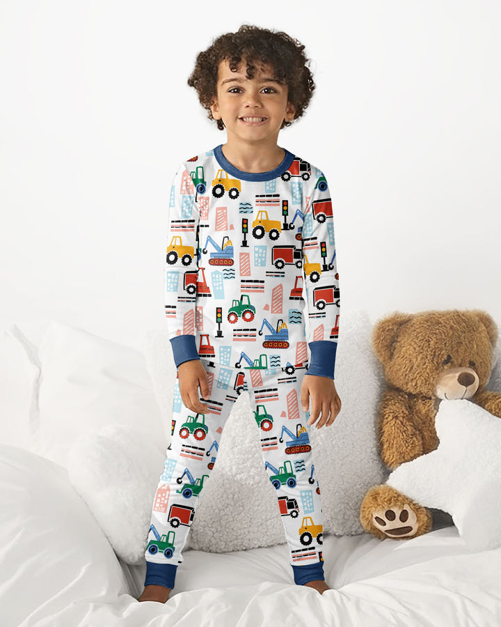 Little Builders Bamboo Two Piece Long Sleeve Pajama Set