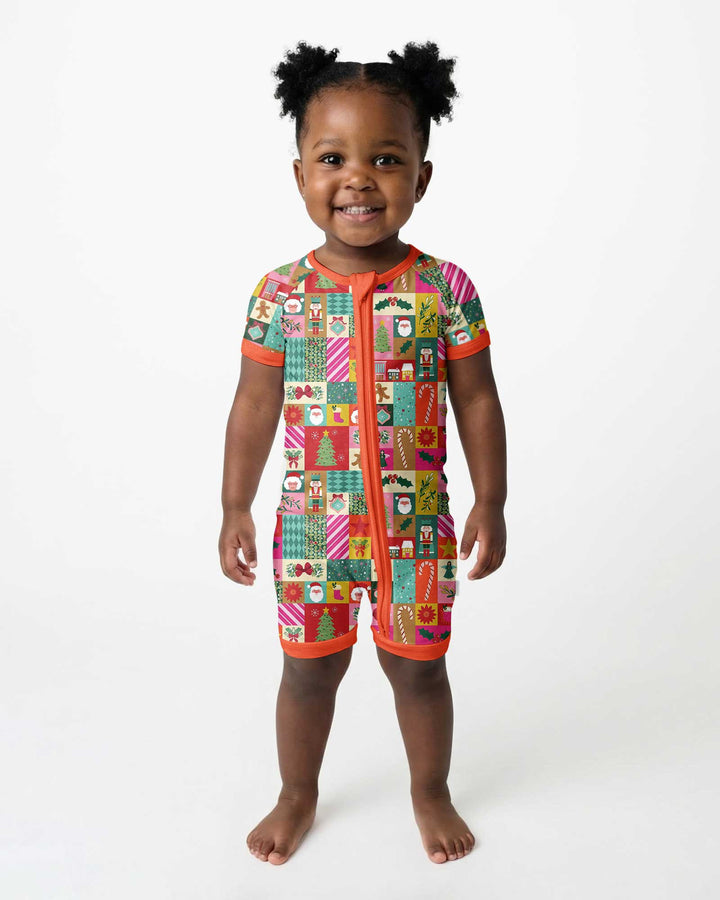 Maximalist Christmas Collage Bamboo Shorty Zippy